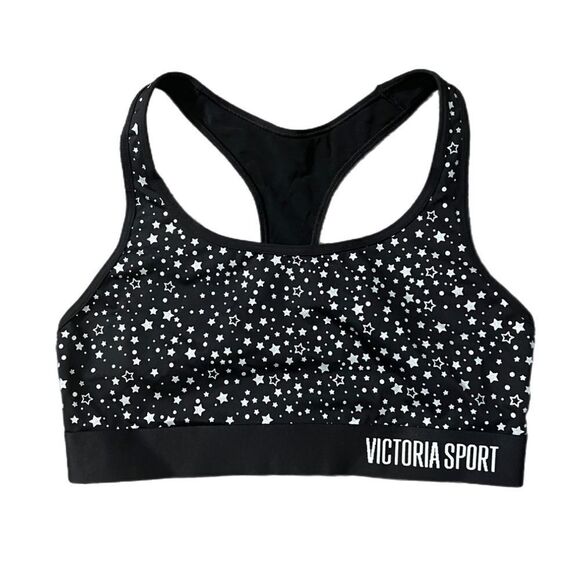 Victorias Secret The Player Unlined Racerback Sport Bra Medium Support black - Picture 3 of 4